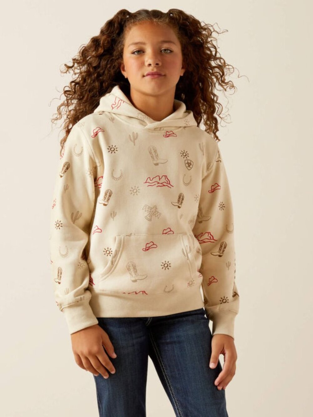 Ariat Girls' Western Stamps Hoodie – Layla Print | NWT
